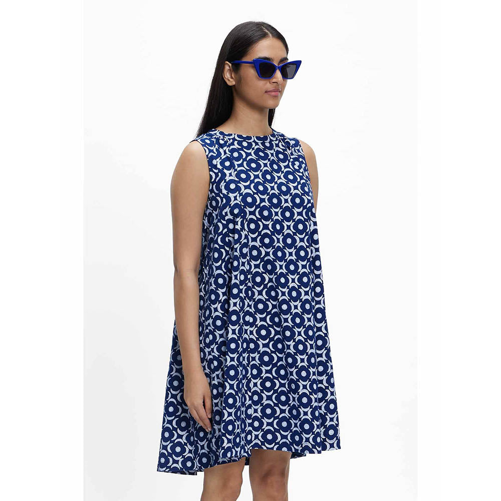 TERRA LUNA Polaris Blue Printed Dress