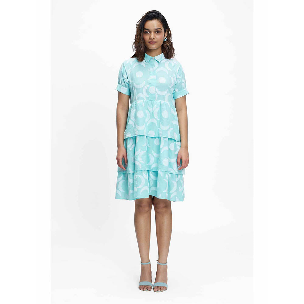 TERRA LUNA Eden Blue Printed Dress
