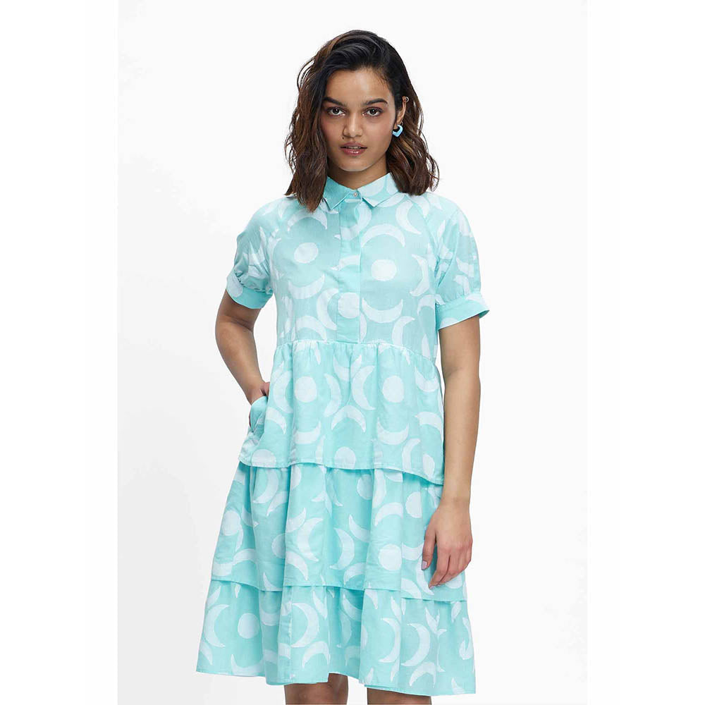 TERRA LUNA Eden Blue Printed Dress