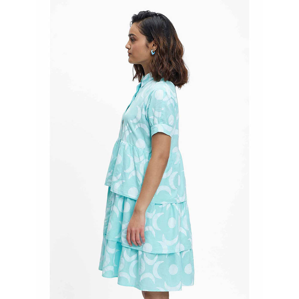 TERRA LUNA Eden Blue Printed Dress