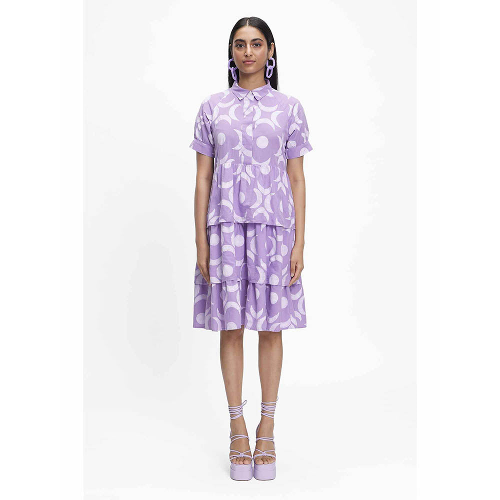 TERRA LUNA Eden Purple Printed Dress