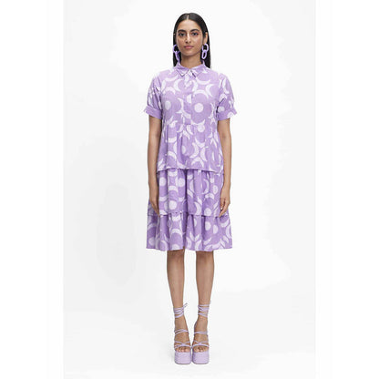 TERRA LUNA Eden Purple Printed Dress