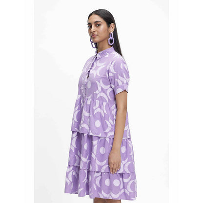 TERRA LUNA Eden Purple Printed Dress