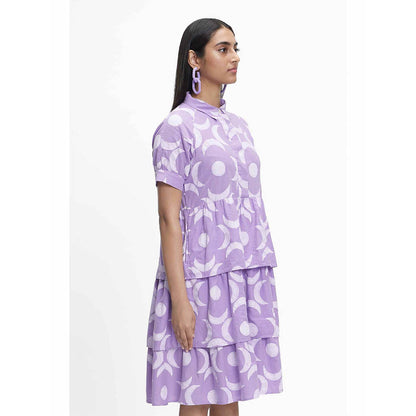 TERRA LUNA Eden Purple Printed Dress