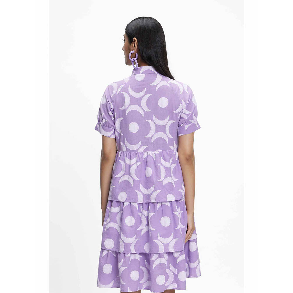 TERRA LUNA Eden Purple Printed Dress