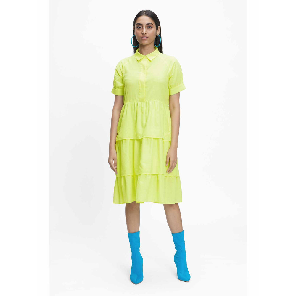TERRA LUNA Eden Yellow Solid Dress