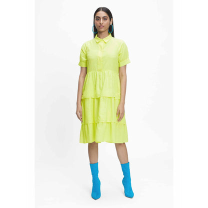 TERRA LUNA Eden Yellow Solid Dress
