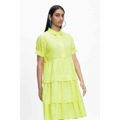 TERRA LUNA Eden Yellow Solid Dress