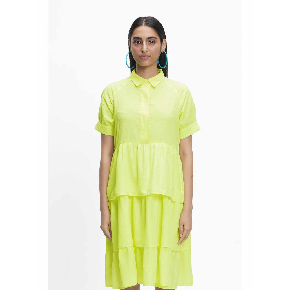 TERRA LUNA Eden Yellow Solid Dress
