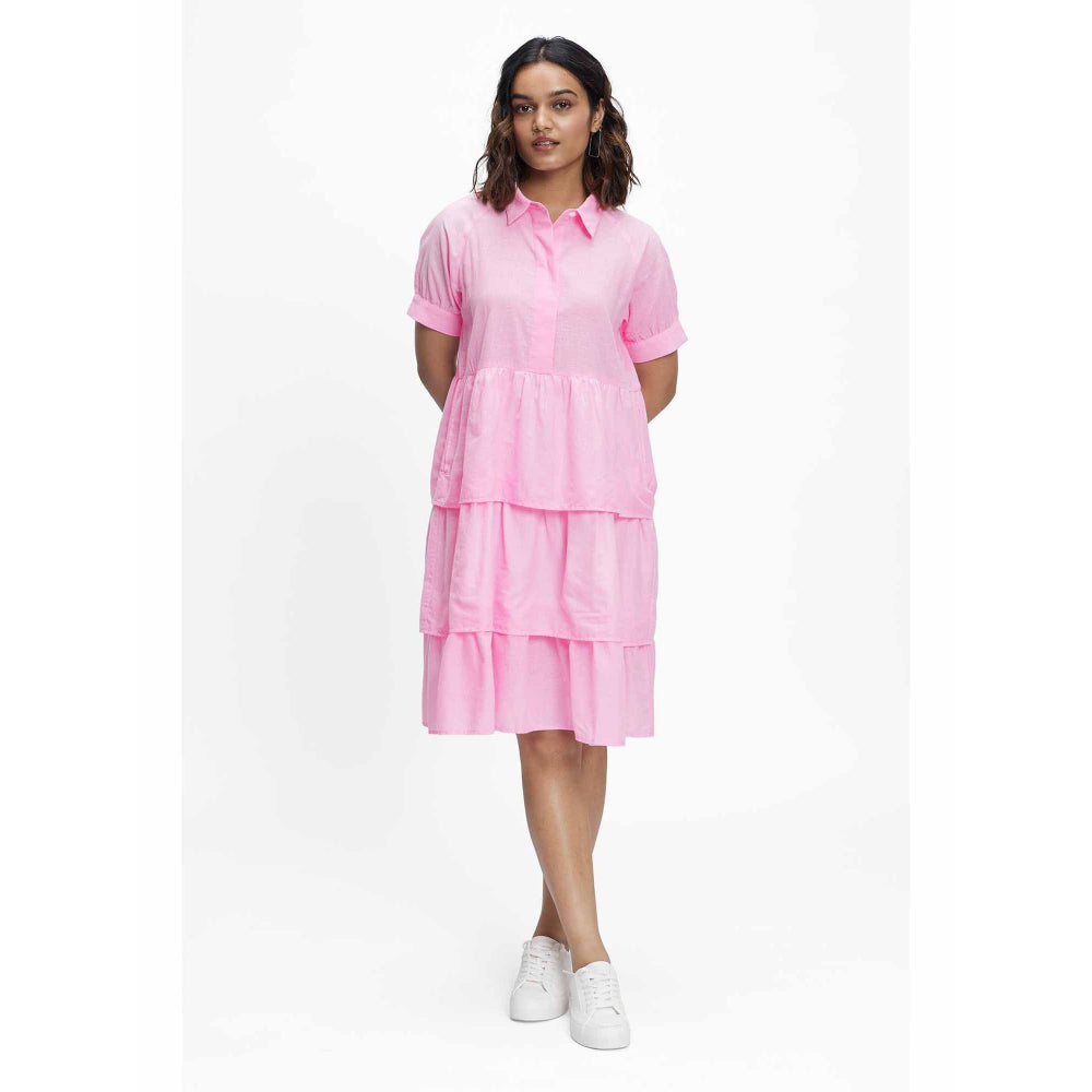 TERRA LUNA Eden Pink Solid Dress