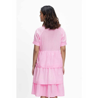 TERRA LUNA Eden Pink Solid Dress