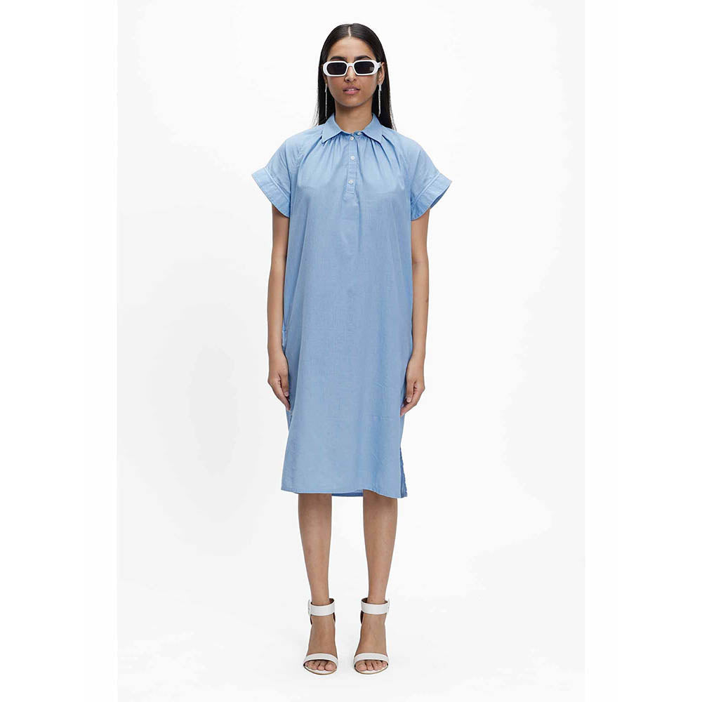 TERRA LUNA Leela Blue Solid Dress