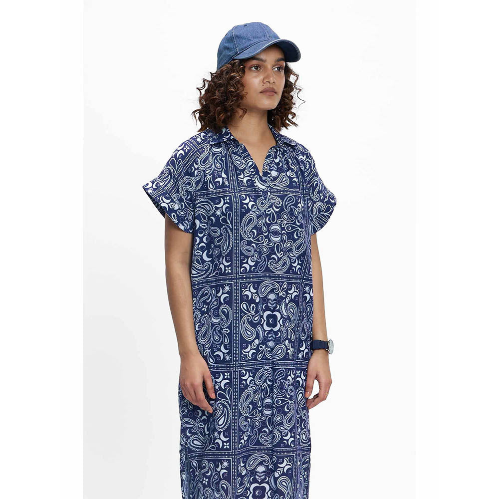 TERRA LUNA Leela Blue Paisley Dress