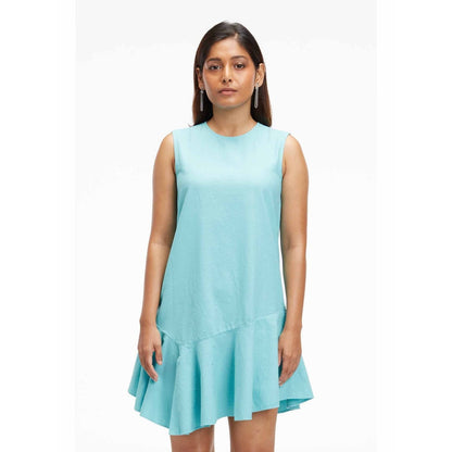 TERRA LUNA Liv Turquoise Solid Dress