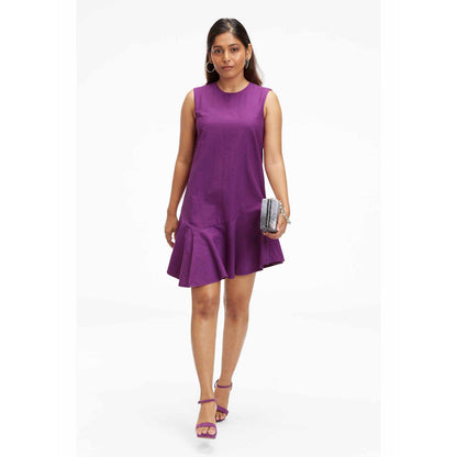 TERRA LUNA Liv Purple Solid Dress