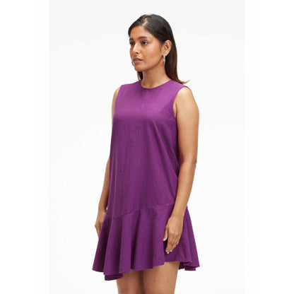 TERRA LUNA Liv Purple Solid Dress