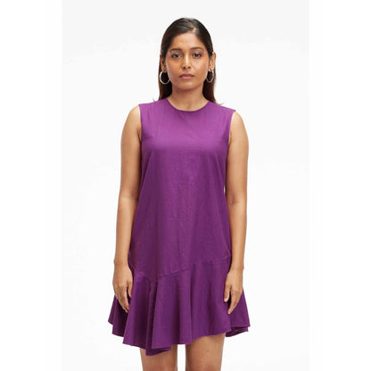 TERRA LUNA Liv Purple Solid Dress