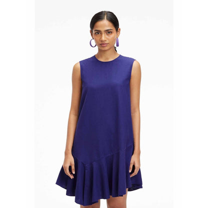 TERRA LUNA Liv Blue Solid Dress