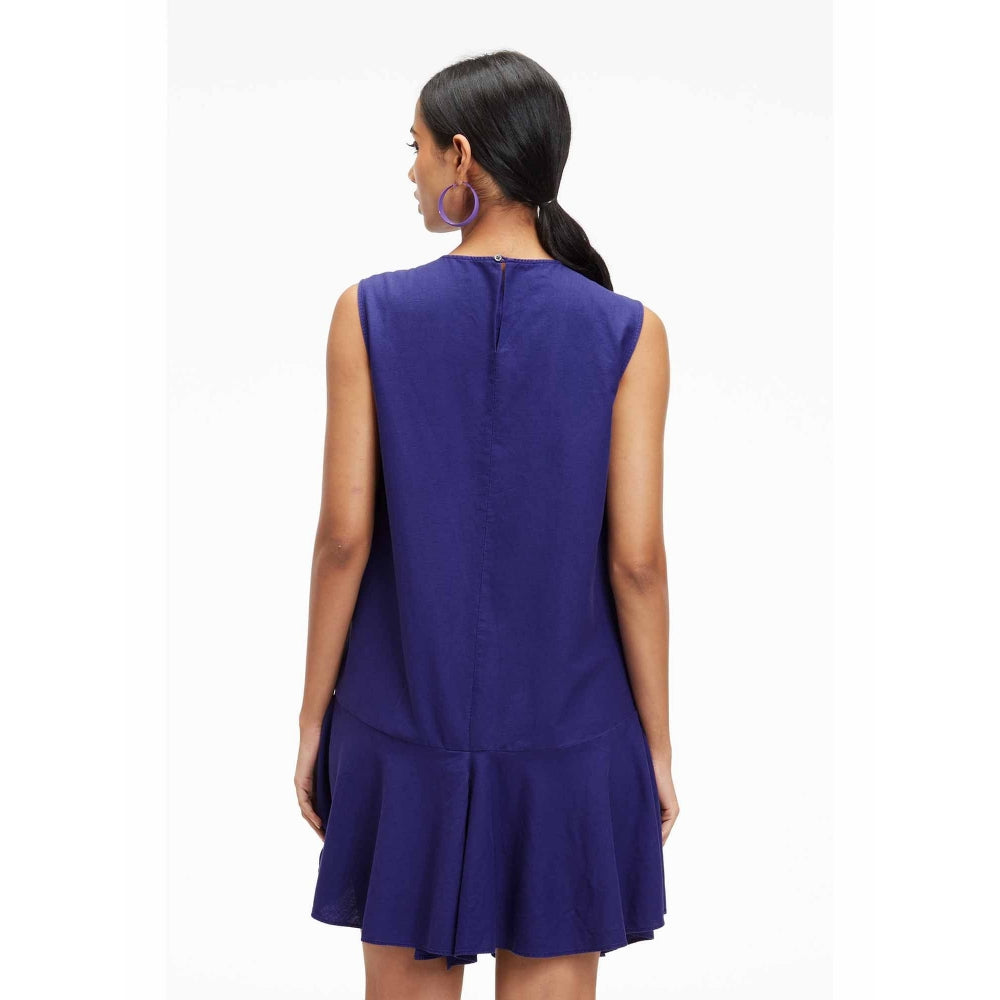 TERRA LUNA Liv Blue Solid Dress