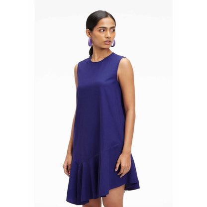 TERRA LUNA Liv Blue Solid Dress
