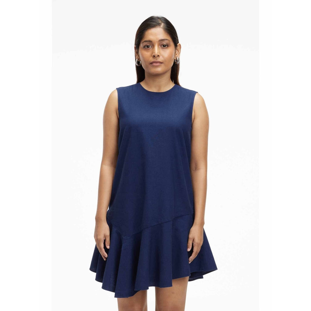 TERRA LUNA Liv Navy Blue Solid Dress