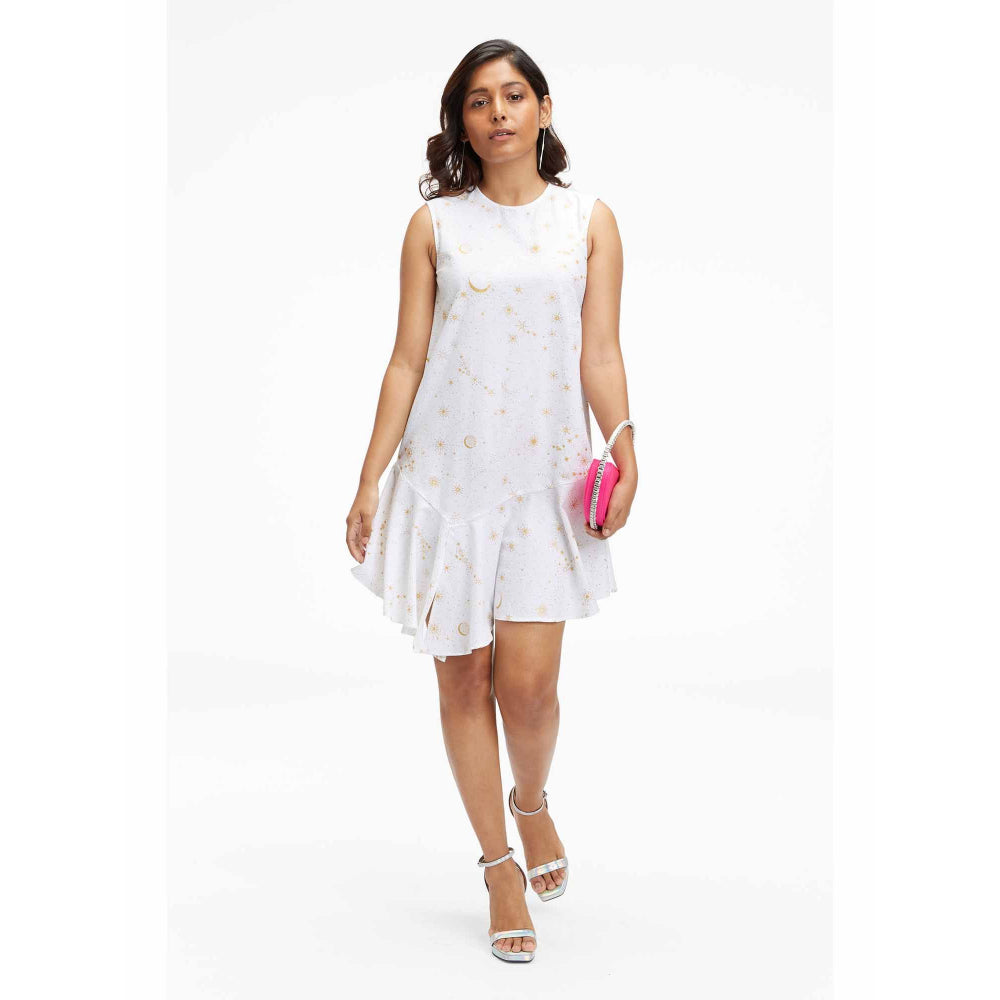 TERRA LUNA Liv White Printed Dress