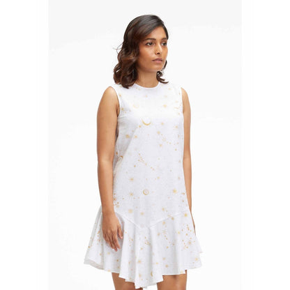 TERRA LUNA Liv White Printed Dress