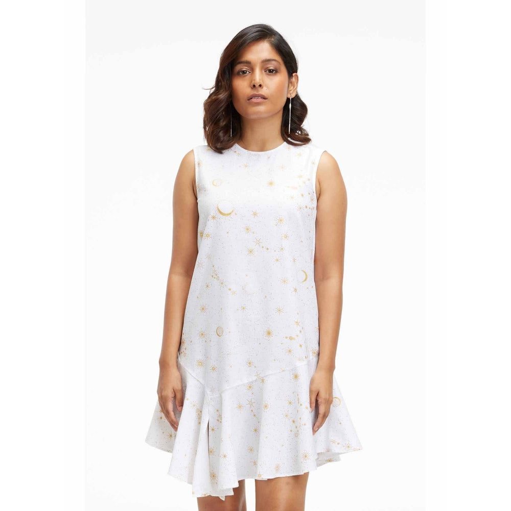 TERRA LUNA Liv White Printed Dress