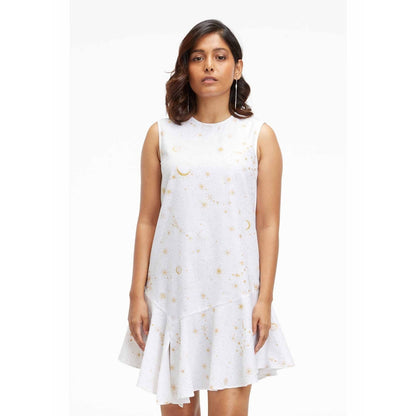 TERRA LUNA Liv White Printed Dress