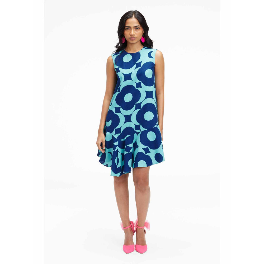 TERRA LUNA Liv Blue Printed Dress
