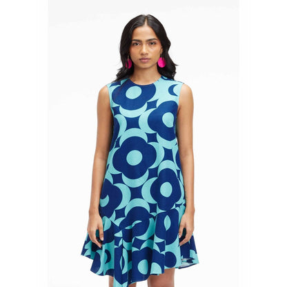 TERRA LUNA Liv Blue Printed Dress