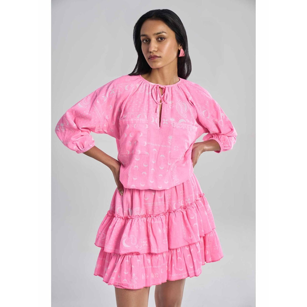 TERRA LUNA Belle Pink Printed Dress