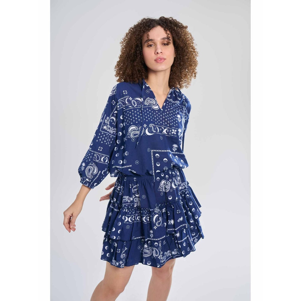 TERRA LUNA Belle Blue Printed Dress