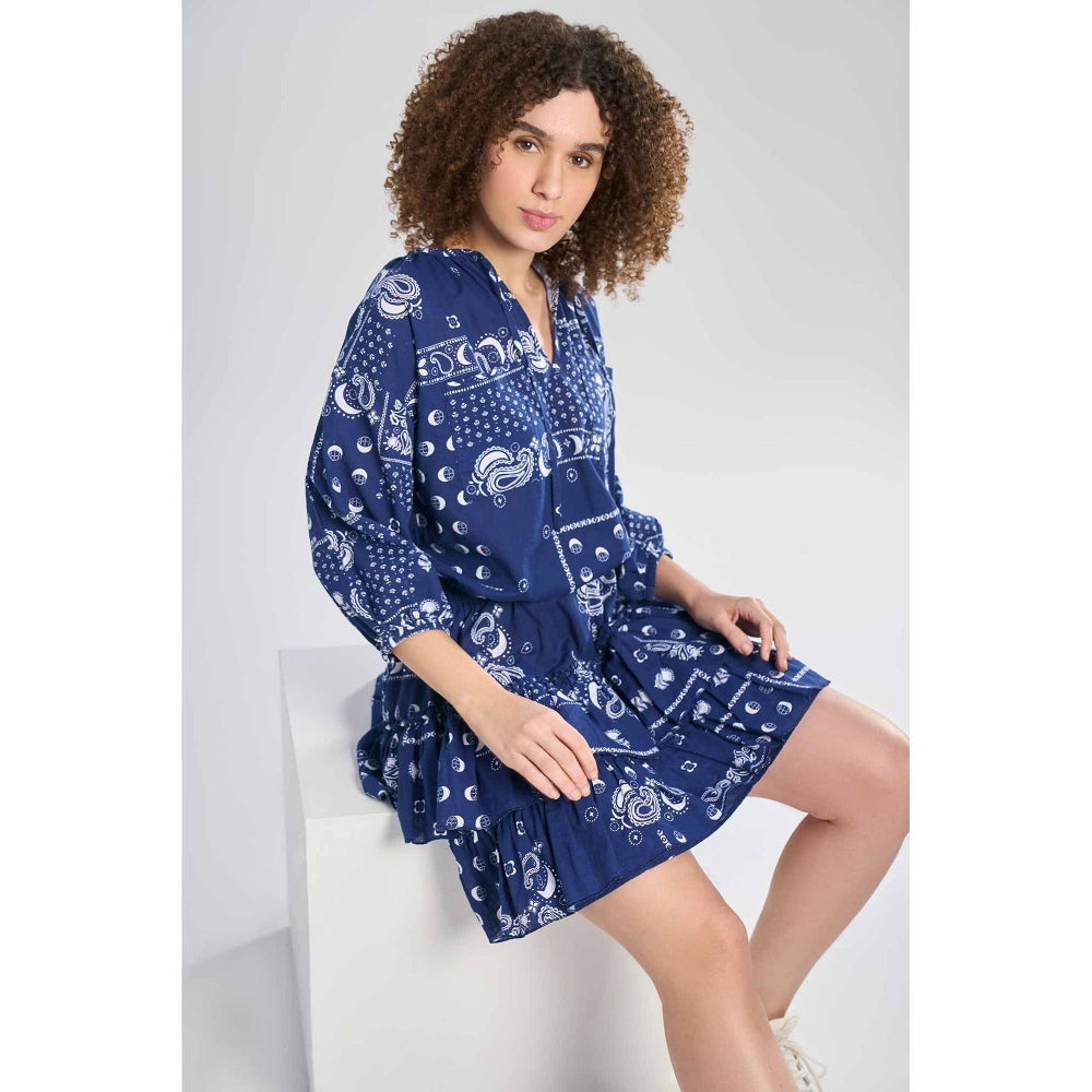 TERRA LUNA Belle Blue Printed Dress