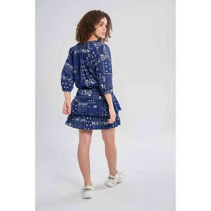 TERRA LUNA Belle Blue Printed Dress