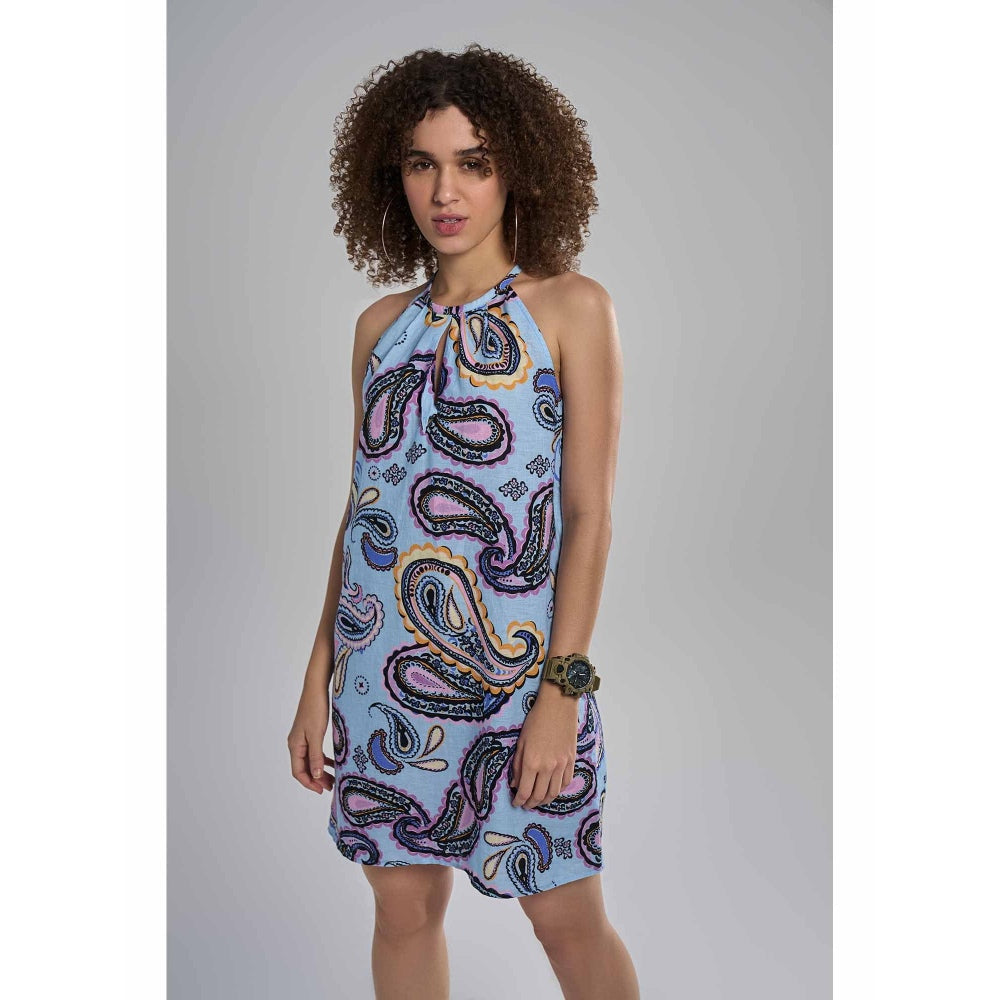 TERRA LUNA Saba Blue Paisley Dress