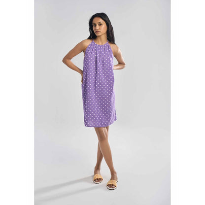 TERRA LUNA Saba Lavender Polka Dots Dress
