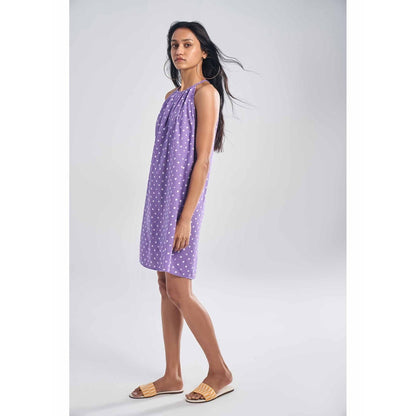 TERRA LUNA Saba Lavender Polka Dots Dress
