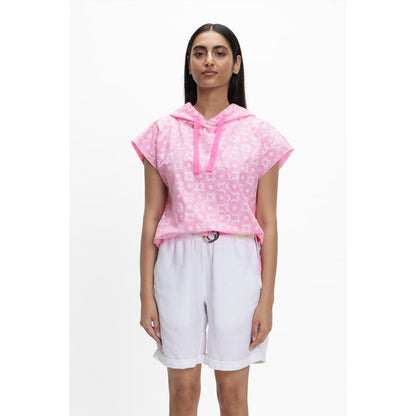 TERRA LUNA Sadet Pink Printed Hoodie