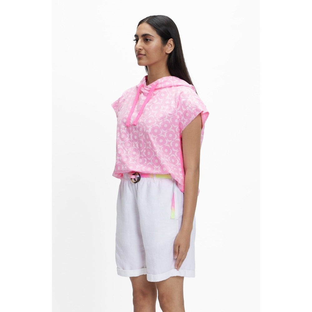 TERRA LUNA Sadet Pink Printed Hoodie