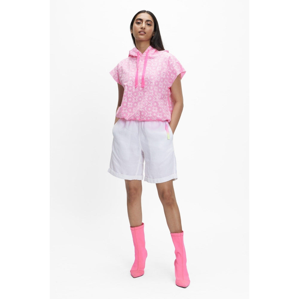 TERRA LUNA Sadet Pink Printed Hoodie