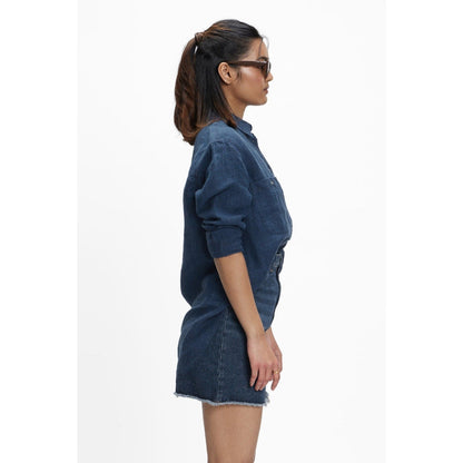 TERRA LUNA Panoi Navy Blue Solid Shirt