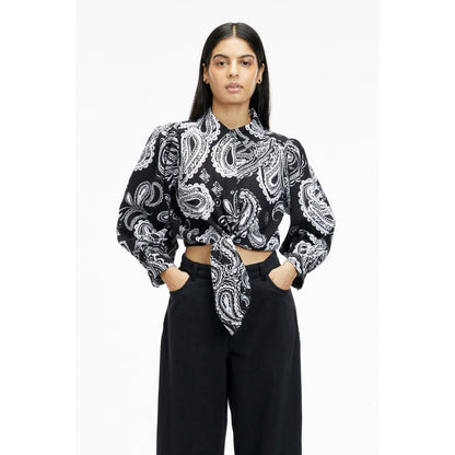 TERRA LUNA Nitsa Black Paisley Shirt