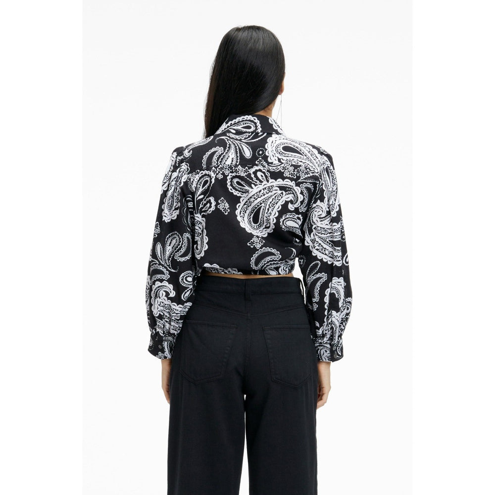 TERRA LUNA Nitsa Black Paisley Shirt