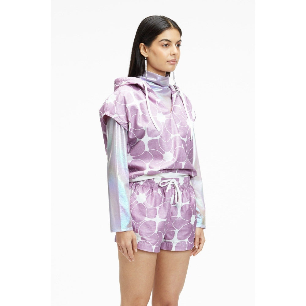 TERRA LUNA Riobo Purple Printed Hoodie