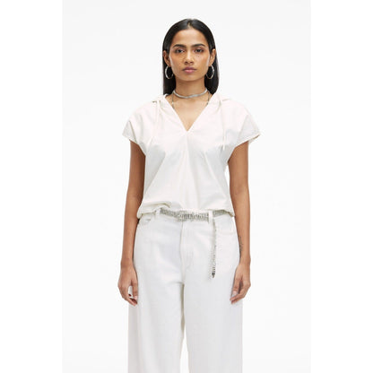 TERRA LUNA Riobo White Solid Hoodie
