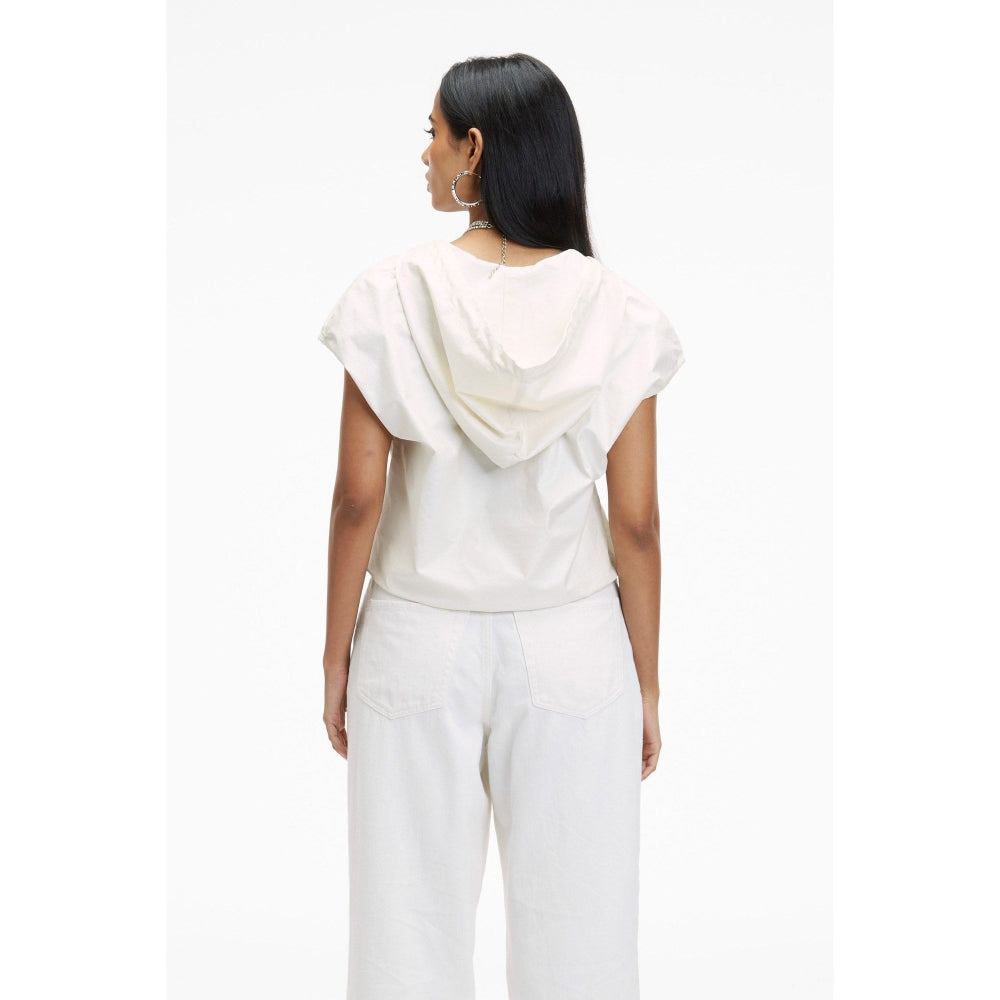 TERRA LUNA Riobo White Solid Hoodie