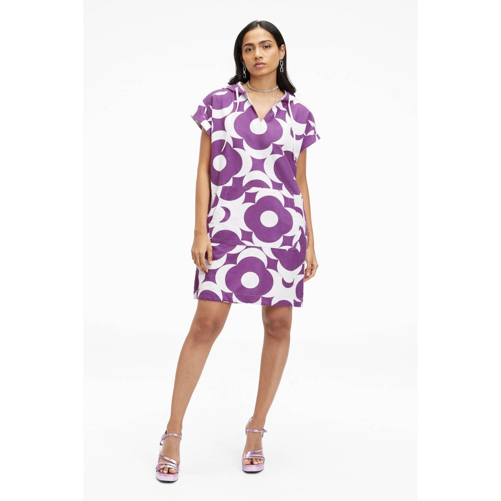TERRA LUNA Omnia Purple Printed Dress