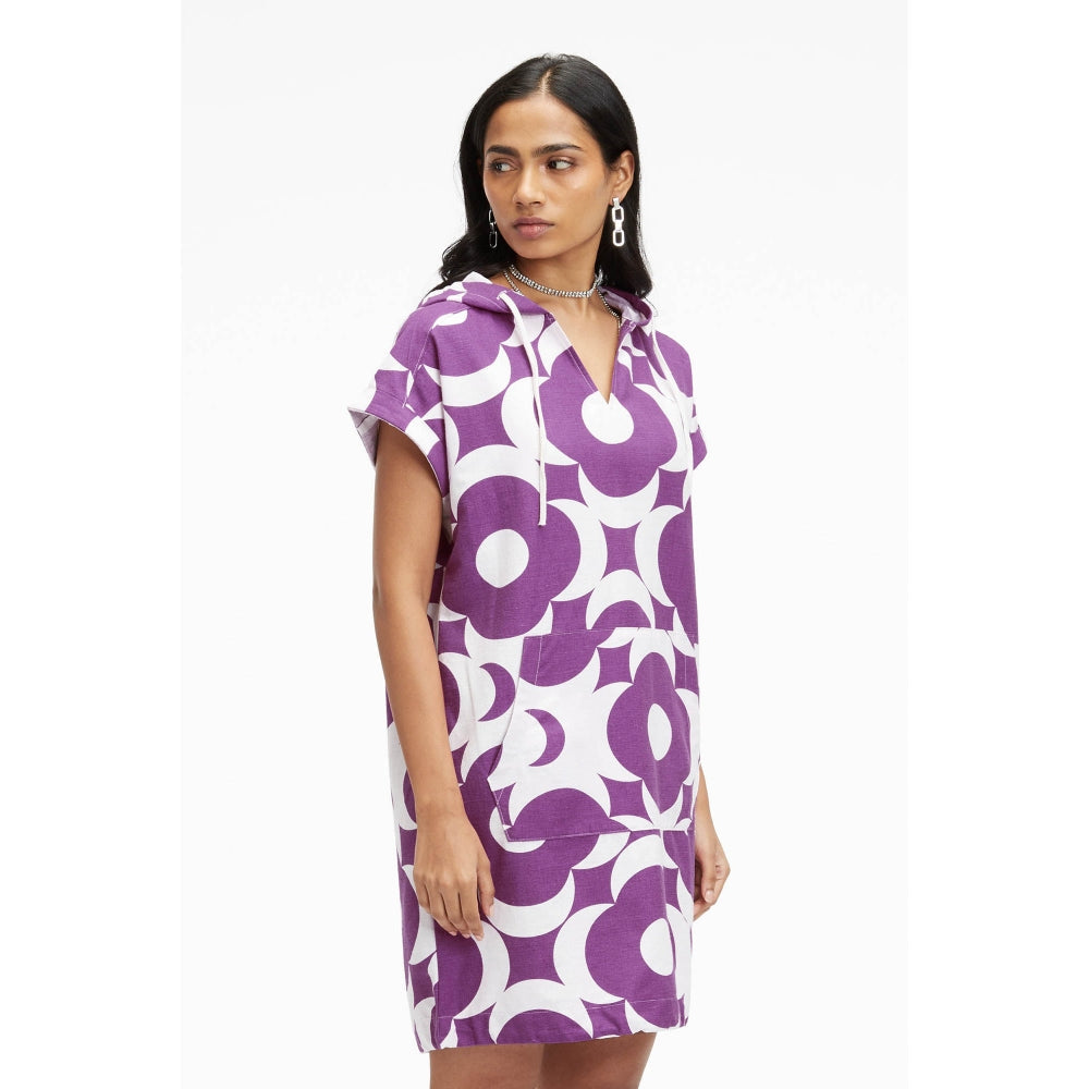 TERRA LUNA Omnia Purple Printed Dress