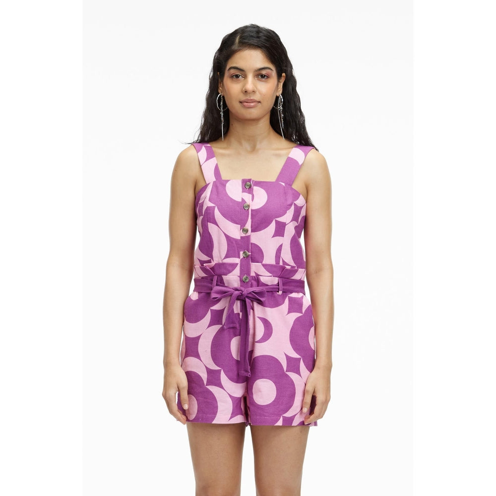 TERRA LUNA Noa Purple Playsuit with Belt (Set of 2)